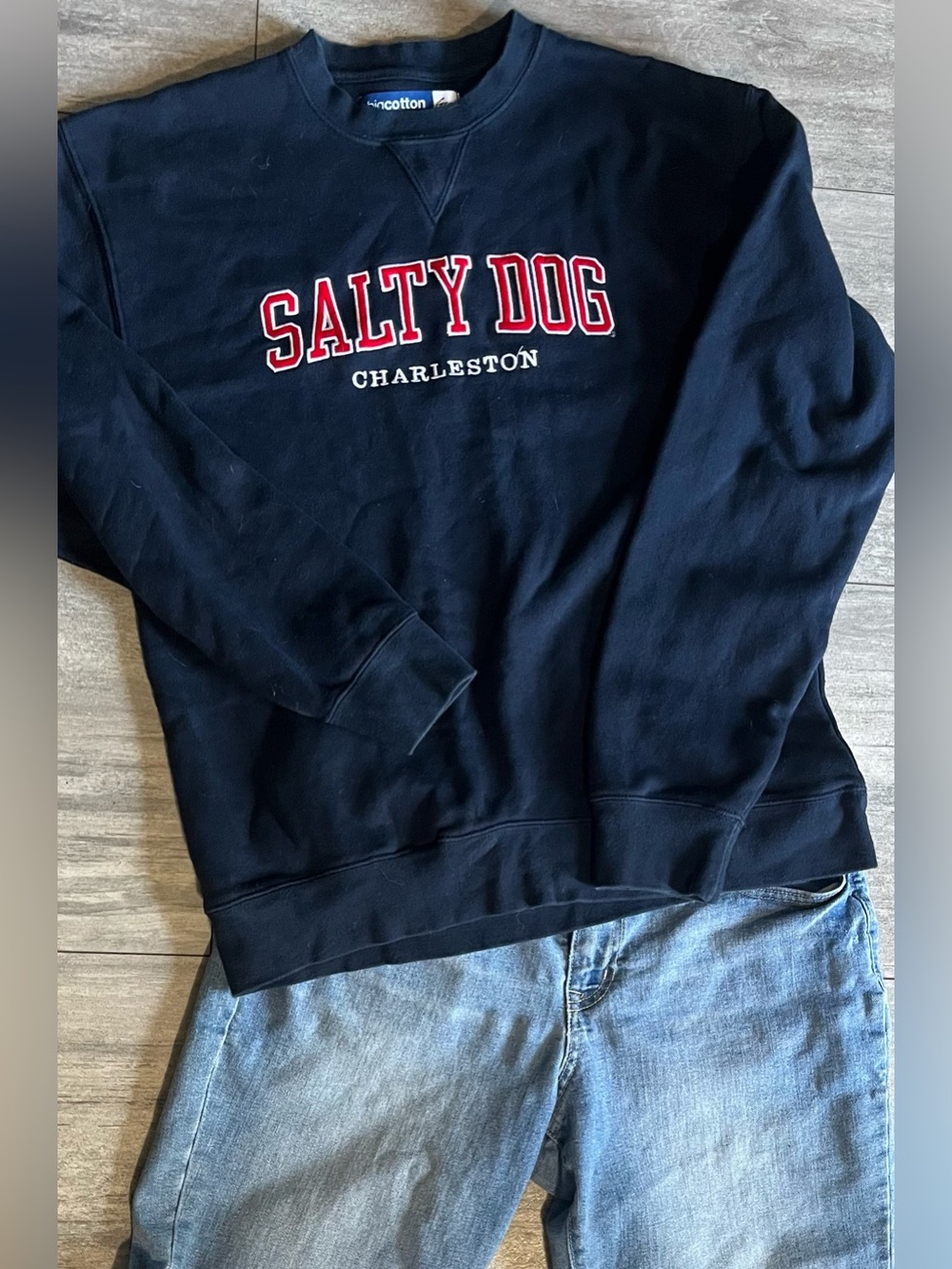 Salty Dog Charleston Sweatshirt Navy Blue Size Medium
